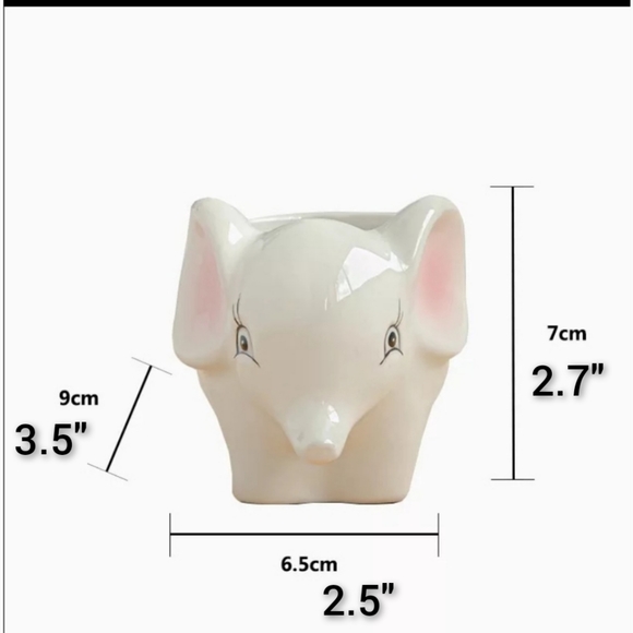 🧡IN STOCK🧡 ELEPHANT Small Ceramic Planter - Picture 2 of 4